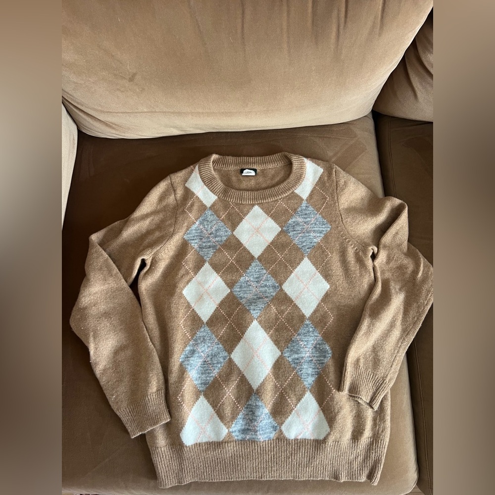 J.Crew vintage Argyle Crewneck Sweater